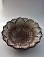 Mooie vintage schaal bruin geglazuurd keramiek zonnebloem (7, Verzamelen, Retro, Ophalen of Verzenden