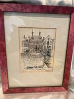 Inkttekening Redershuis Vlaardingen P.C. v Garderen, Antiek en Kunst, Ophalen of Verzenden