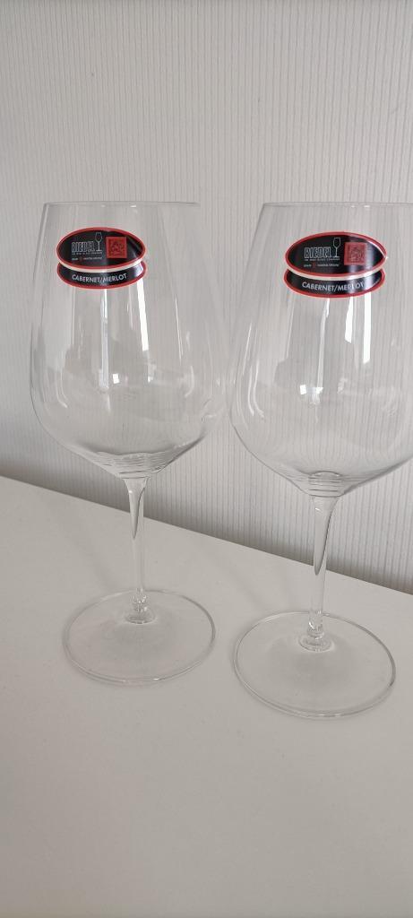 2 riedel wijnglazen cabernet/merlot, Verzamelen, Glas en Borrelglaasjes, Nieuw, Overige typen, Ophalen of Verzenden
