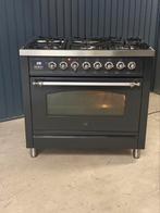 Antraciet Boretti Gasfornuis 6 pits, Witgoed en Apparatuur, Fornuizen, Ophalen, 60 cm of meer, Zo goed als nieuw, Gas