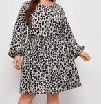 NIEUW! Zwarte animal luipaard jurk mt 3XL = 50 52 KERST, Kleding | Dames, Grote Maten, Verzenden, Nieuw, Zwart, Jurk