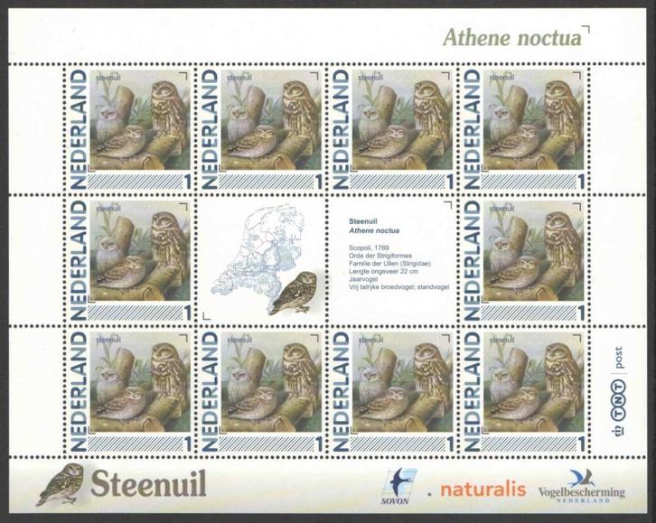 Postzegels vogels in Nederland: Steenuil, Postzegels en Munten, Postzegels | Nederland, Postfris, Na 1940, Ophalen of Verzenden