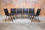 ZGANieuw! 6 donkerbruine leren Topform design stoelen, Huis en Inrichting, Stoelen, Bruin, Ophalen of Verzenden, Zo goed als nieuw
