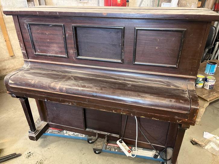 Oude Pianola - Opknapper, Muziek en Instrumenten, Piano's, Gebruikt, Piano, Bruin, Ophalen