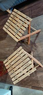 Houten krukjes - set van 2, Huis en Inrichting, Stoelen, Gebruikt, Twee, Bruin, Ophalen of Verzenden