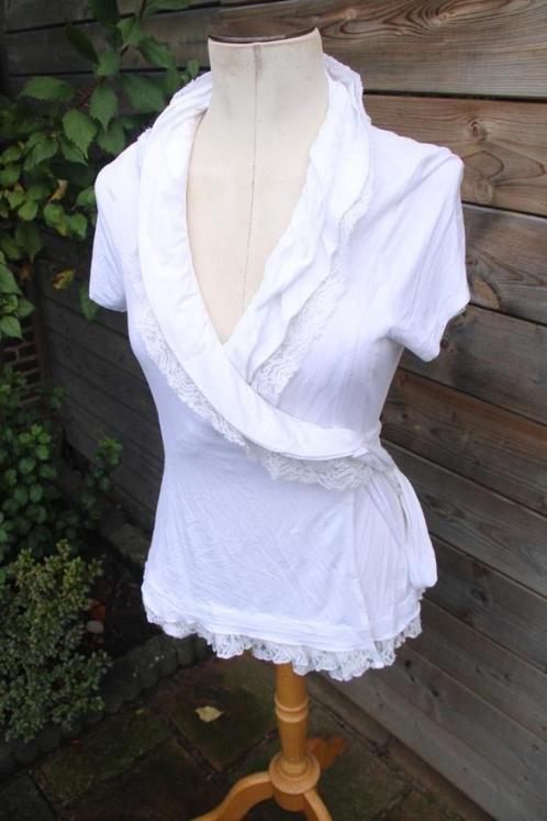Wikkeltuniek offwhite Didi mt M Vaste prijs, Kleding | Dames, Blouses en Tunieken, Zo goed als nieuw, Maat 38/40 (M), Wit, Ophalen of Verzenden