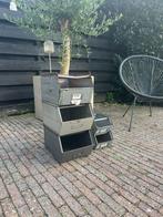 Industriële metalen bakken - Gebruikt, Huis en Inrichting, Woonaccessoires | Kisten, Ophalen, Minder dan 50 cm, Gebruikt, 50 tot 100 cm