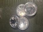 Setje, 4 st Maple Leaf zilver munten 1 oz. 2022, Ophalen of Verzenden, Zilver
