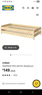 Utäker, 2 x 1 persoons stapelbaar, Huis en Inrichting, Eenpersoons, Nieuw, Ophalen of Verzenden, 80 cm