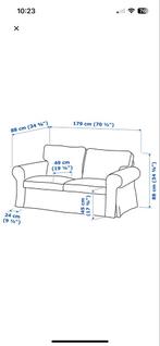 IKEA Ektorp 2-zitsbank Grijs, Ophalen, 150 tot 200 cm, Tweepersoons, 75 tot 100 cm
