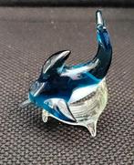 Vintage klein kunstglas Dolfijn mondgeblazen beeldje, Antiek en Kunst, Verzenden