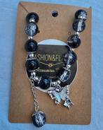 Zwarte kralen armband met vlinder hanger, Ophalen of Verzenden