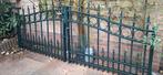 Zware Smeedijzeren Inrijpoort met vast verlengstuk zie foto', Tuin en Terras, Ophalen, Met poort, Gebruikt, Sierhekwerk