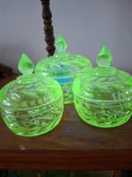 Uranium glas  Sowerby kaptafel set uit 1936, Ophalen of Verzenden