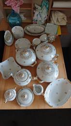 Servies wit porselein met goud, Bavaria, Ophalen, Gebruikt, Overige typen, Overige stijlen