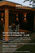 Glazen Schuifwanden overkapping, Ophalen of Verzenden