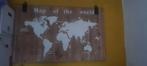 Map of the world op hout, Huis en Inrichting, Ophalen, Zo goed als nieuw