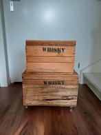 Houten kratjes met whisky tekst, Ophalen, Minder dan 50 cm, Minder dan 50 cm