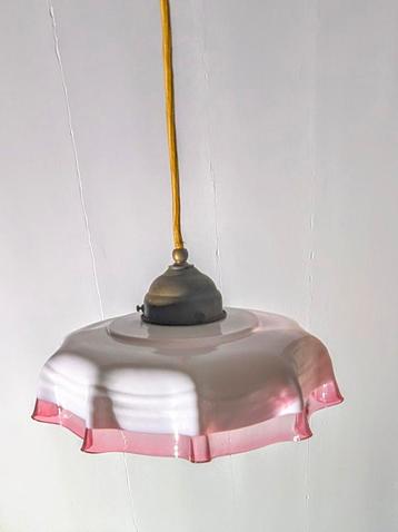 Vintage Opaalglazen Hanglamp Jaren 50 beschikbaar voor biedingen