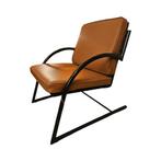 Design Fauteuil, Gerard Van Den Berg, Rohe Noordwolde, Leer, Onbekend, 75 tot 100 cm, Zo goed als nieuw