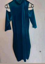 Leuke blauwe fluwelen feestjurkje. Meer tassen, makeup etc., Maat 38/40 (M), Ophalen of Verzenden, Zo goed als nieuw, Coolcat