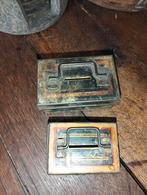 2 kleine brocante spaarpotjes a blikjes blikken, Antiek en Kunst, Ophalen of Verzenden