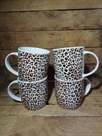 Siaki Mokken Set - Panterprint - 4 Stuks, Huis en Inrichting, Keramiek, Ophalen of Verzenden, Zo goed als nieuw, Overige stijlen