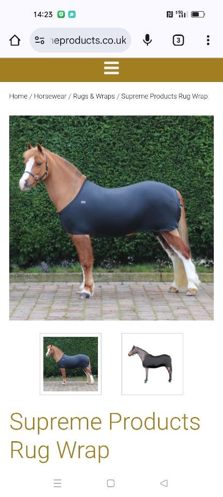 Nieuwe Supreme Products rug wrap - slinky, 15.2hh/157.5cm, Dieren en Toebehoren, Ophalen of Verzenden, Nieuw, Deken