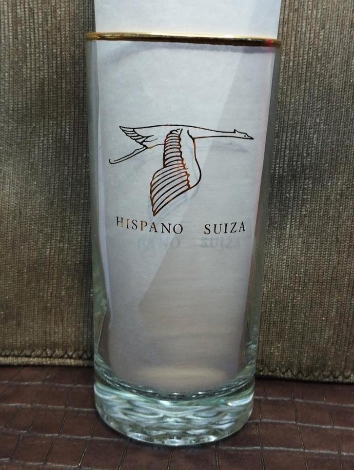 Hispano Suiza zeldzaam vintage glas in verguld, Verzamelen, Glas en Borrelglaasjes, Zo goed als nieuw, Ophalen of Verzenden