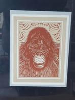 Linosnede Frans Bosen Aapje, Antiek en Kunst, Ophalen