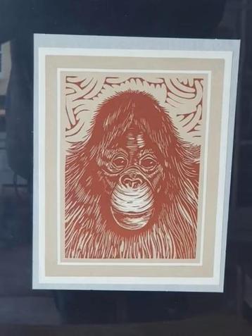 Linosnede Frans Bosen Aapje beschikbaar voor biedingen