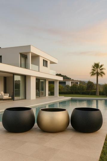 Polyester + glasvezel vazen–diverse modellen & kleuren | beschikbaar voor biedingen