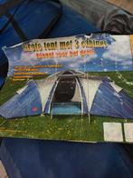 Grote tent met 3 cabines, Caravans en Kamperen, Ophalen, Gebruikt, Tot en met 6
