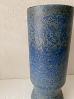 Knodgen blauw keramiek vaas , West Germany, Gebruikt, Blauw, Aardewerk of Porselein, Ophalen of Verzenden