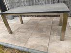 Tuintafel natuursteen roestvrijstalen, Ophalen of Verzenden, Zo goed als nieuw, Rechthoekig, Overige materialen
