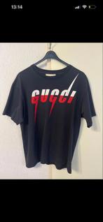 Zwart Gucci T-shirt met logo - Maat M, Kleding | Heren, T-shirts, Ophalen of Verzenden, Zo goed als nieuw, Maat 48/50 (M), Zwart