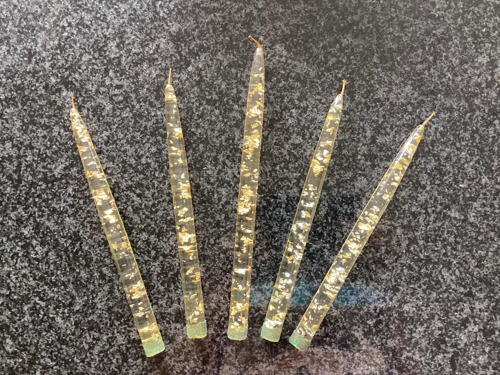 Kaars, lucite, acryl, alleen sier, vintage, prijs p. stuk, Ophalen, Gebruikt, Overige materialen, Minder dan 25 cm