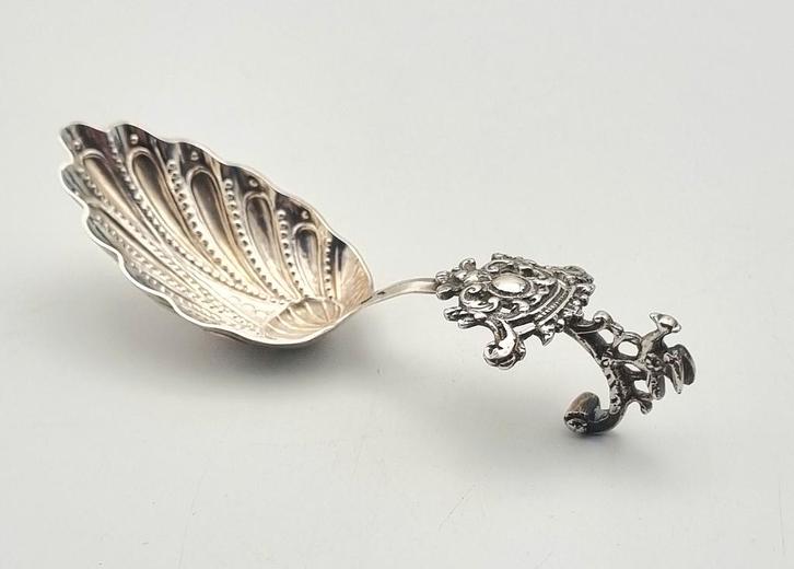 Zilveren roomlepel-Pibo Elgersma-Friesland-1740, Antiek en Kunst, Antiek | Goud en Zilver, Ophalen of Verzenden