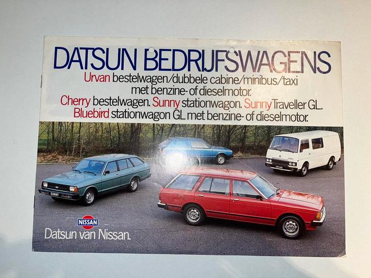 Folder Datsun bedrijfswagens (Cherry, Sunny, Bluebird) 1984, Boeken, Auto's | Folders en Tijdschriften, Zo goed als nieuw, Overige merken