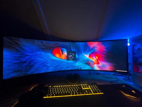 Samsung Odyssey G9 neo Ultrawide Monitor met bureau arm, Computers en Software, Monitoren, Gebruikt, DisplayPort, Gaming, Curved
