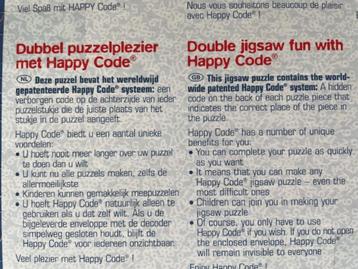 Jumbo 01430 puzzel tuin, met happy code achterop beschikbaar voor biedingen