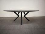 Ovale eettafel HPL antraciet eiken 220x120, Huis en Inrichting, Tafels | Eettafels, 100 tot 150 cm, 200 cm of meer, Ophalen of Verzenden