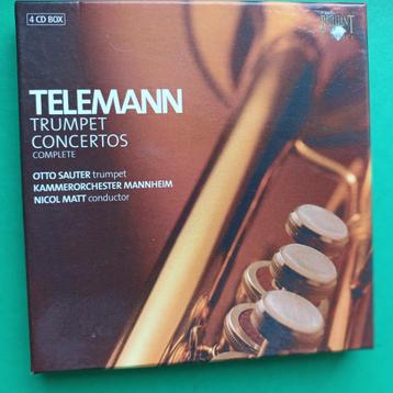 TELEMANN - TRUMPET CONCERTOS - COMPLETE (4 X CD) beschikbaar voor biedingen