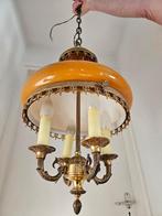 Vintage hanglamp met amberkleurige kap, Ophalen, Minder dan 50 cm