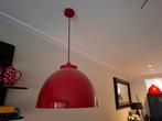 Rode metalen hanglampen 2 stuks, Huis en Inrichting, Lampen | Hanglampen, Ophalen of Verzenden, Zo goed als nieuw, Minder dan 50 cm