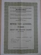 Ma. tot Exploitatie van Onroerende Goederen R.O.B.O.M.IJ., Ophalen of Verzenden, 1920 tot 1950, Aandeel