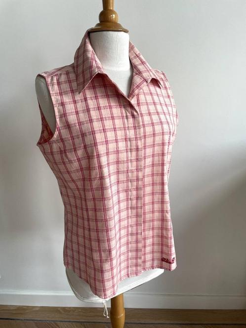 Jack Wolfskin: Nieuw, mouwloos, zalmrose bloesje.  Maat L, Kleding | Dames, Blouses en Tunieken, Nieuw, Maat 42/44 (L), Roze, Ophalen of Verzenden