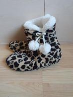 Panter luipaard print sloffen pantoffels maat 41, Pantoffels of Sloffen, Beige, Ophalen of Verzenden, Zo goed als nieuw