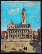 Stadhuis van Middelburg.Olieverf op doek.Gesigneerd., Ophalen of Verzenden