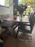 Bank met 3 stoelen - Eetkamer set, Ophalen, Overige materialen, Drie, Zo goed als nieuw